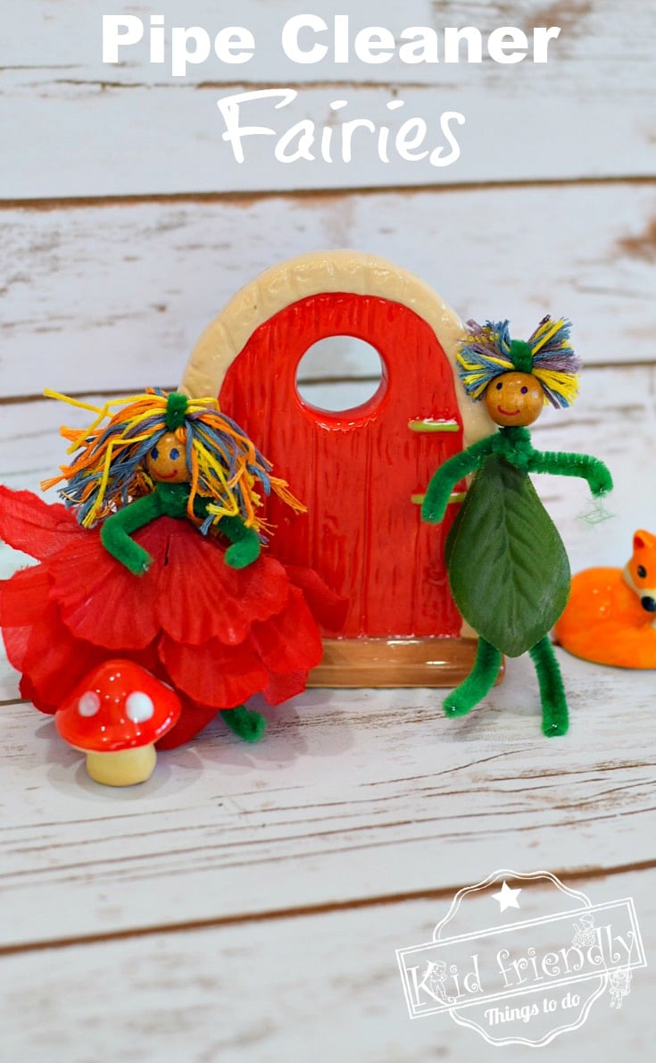 Pipe cleaner garden fairies - fairy dolls for fairy gardens. Fun and easy to make with the kids www.kidfriendlythingstodo.com