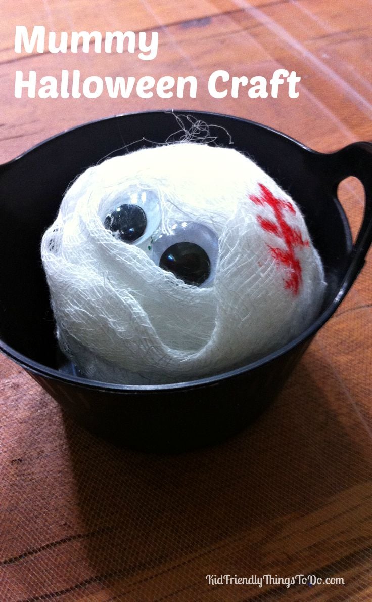 A Mummy Head Craft For Halloween - KidFriendlyThingsToDo.com