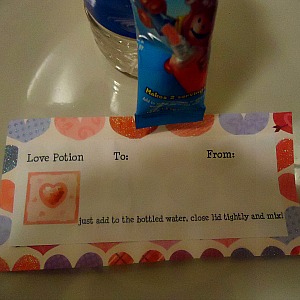 Make Love Potion Gifts from kool-aid packets and bottled water!