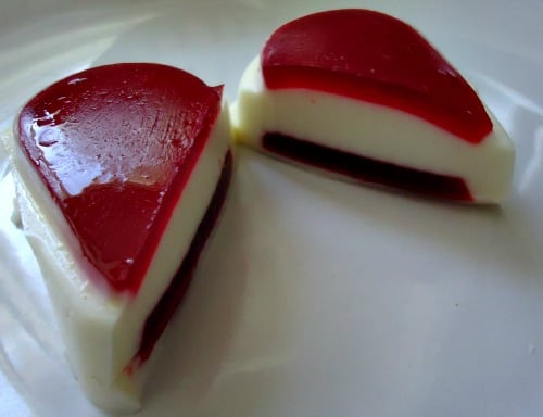 White & Red Valentine Jello