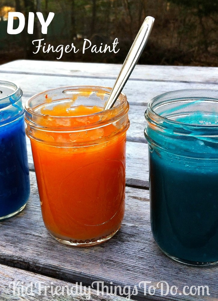 DIY homemade kid friendly finger paints! I love this fun activity! The kids were entertained for hours! So fun!