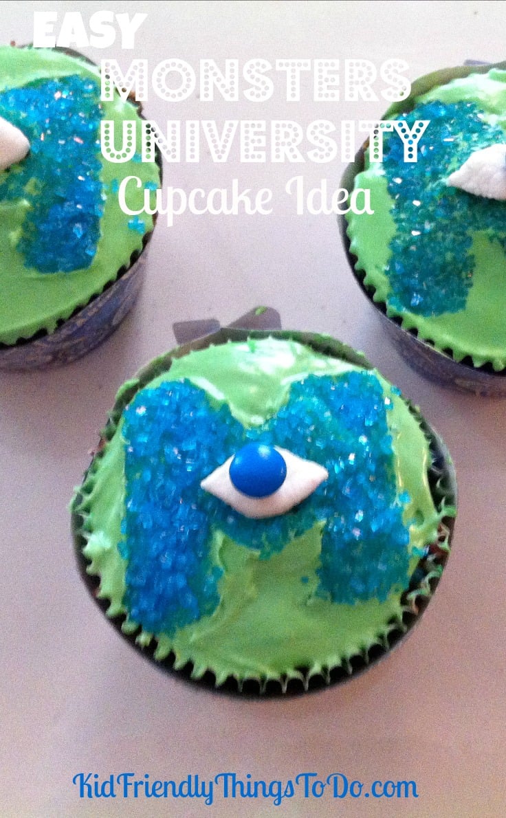 Easy Monsters University Party Cupcake Idea