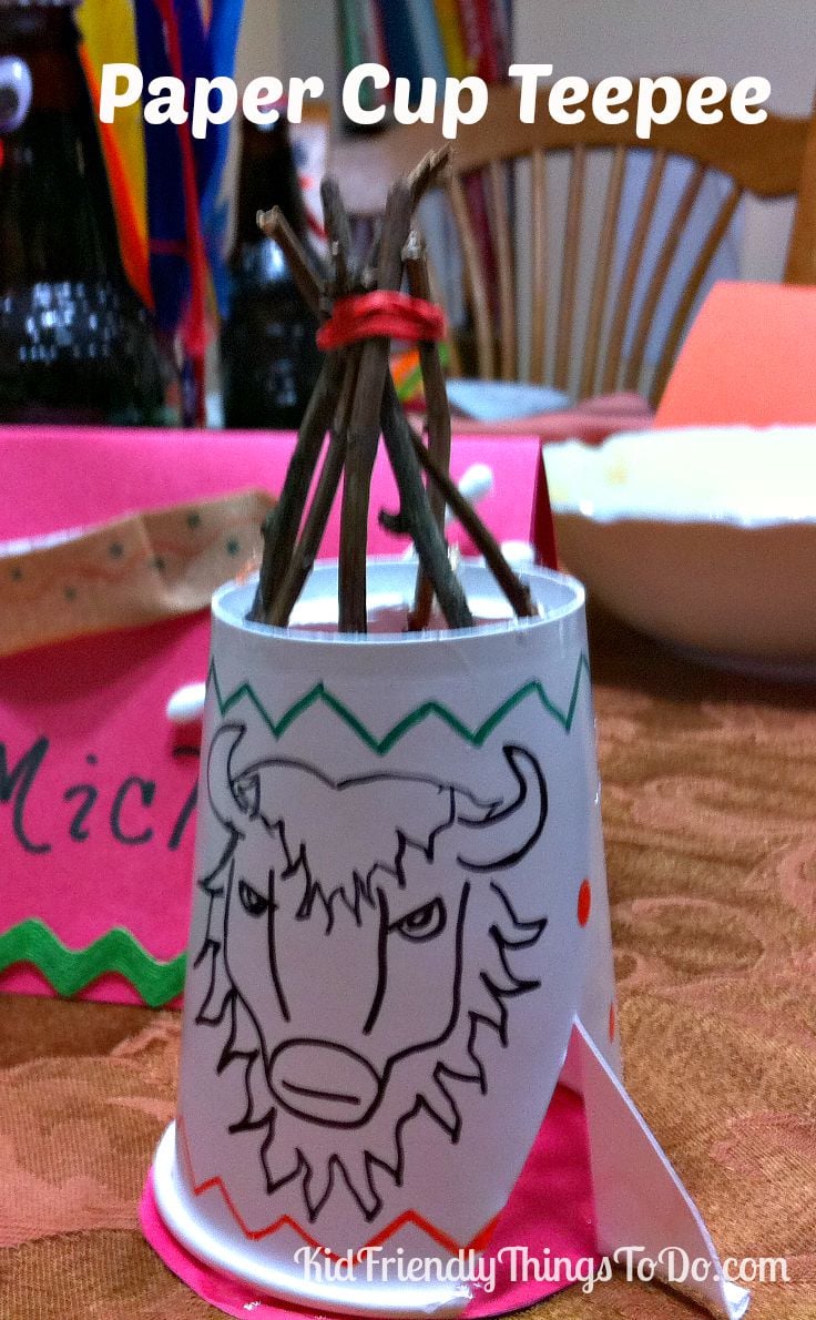A Paper Cup Teepee Craft for Thanksgiving! KidFriendlyThingsToDo.com
