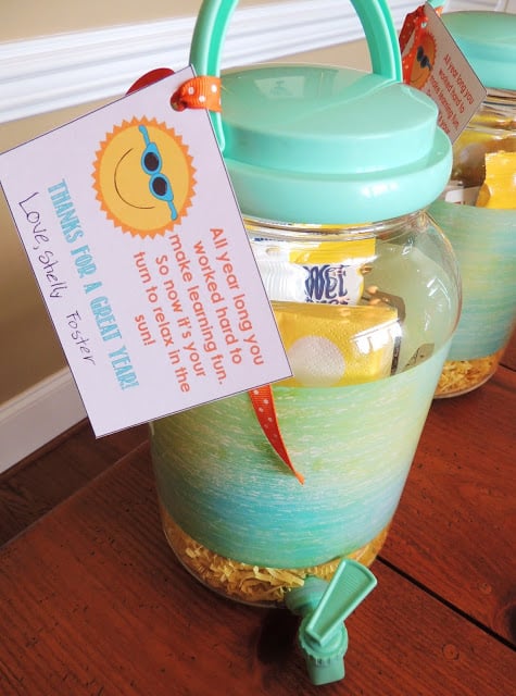 drink dispenser teacher gift for summer