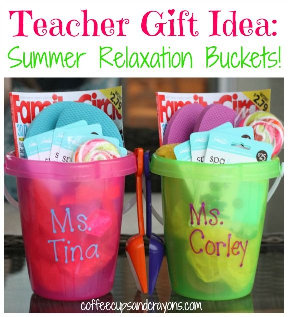 sand bucket summer gift idea for teacher