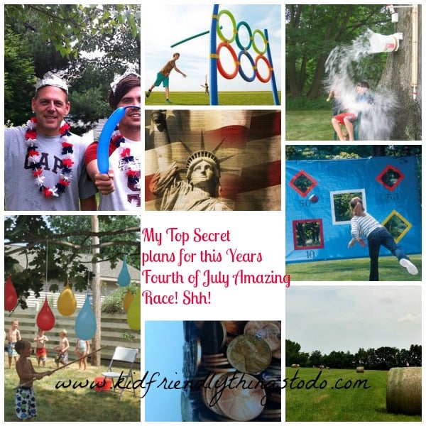 Awesome outdoor games, and fun Amazing Race Ideas for the Fourth of July or Patriotic Party!