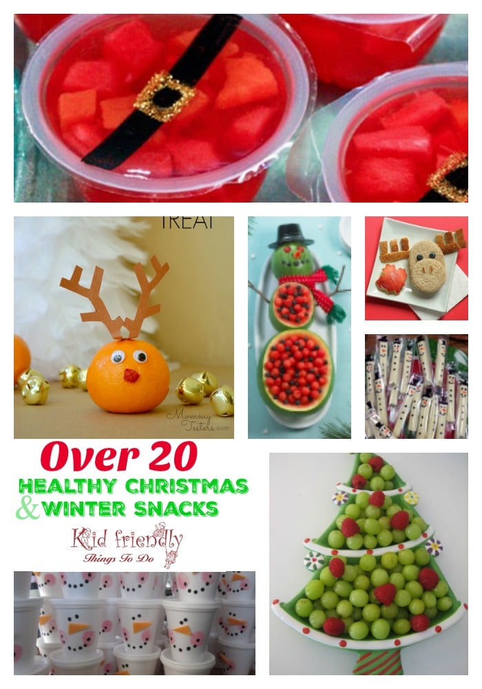 Over 20 Non-Candy, healthy fruit and vegetable Christmas snacks for kids school classroom Christmas parties - www.kidfriendlythingstodo.com