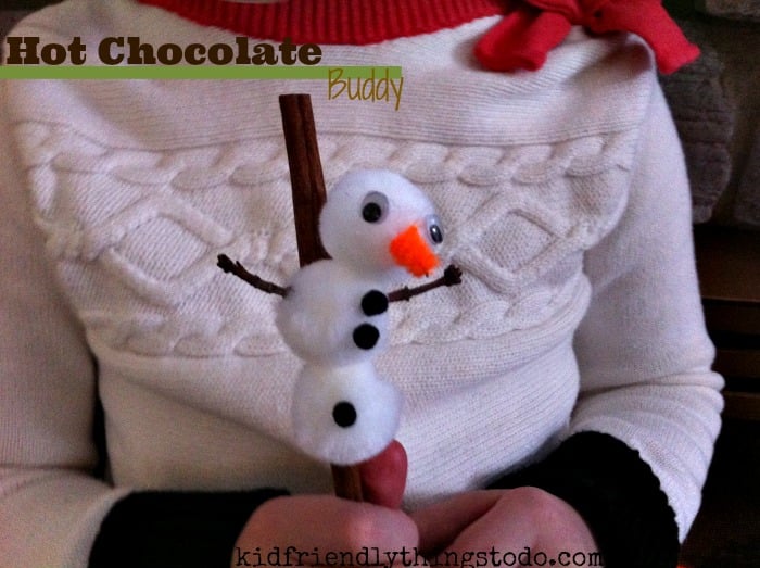 A cute Cinnamon Stick buddy for Hot Chocolate. Cute idea for Hot chocolate Bars!