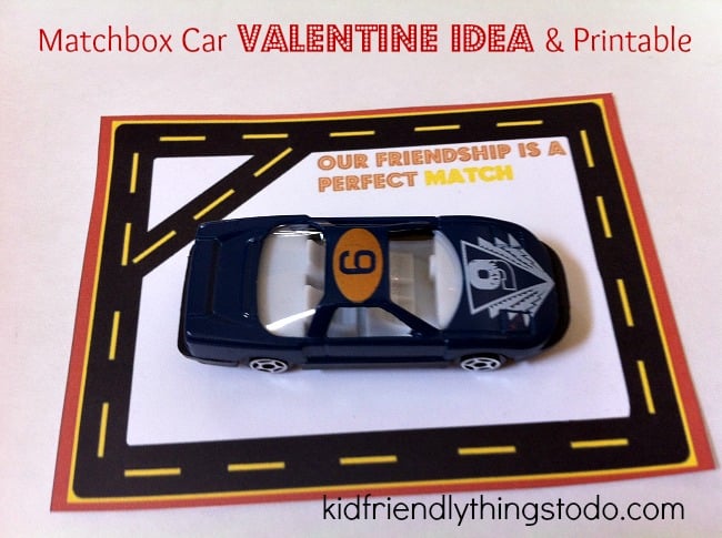 Kids will think this Matchbox Non Candy Valentine Idea is pretty cool! It even comes with a Free Printable Road Valentine Card! Pretty awesome, they can play with their new car and card!