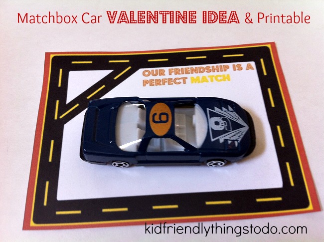 Kids will think this Matchbox Non Candy Valentine Idea is pretty cool! It even comes with a Free Printable Road Valentine Card! Pretty awesome, they can play with their new car and card!