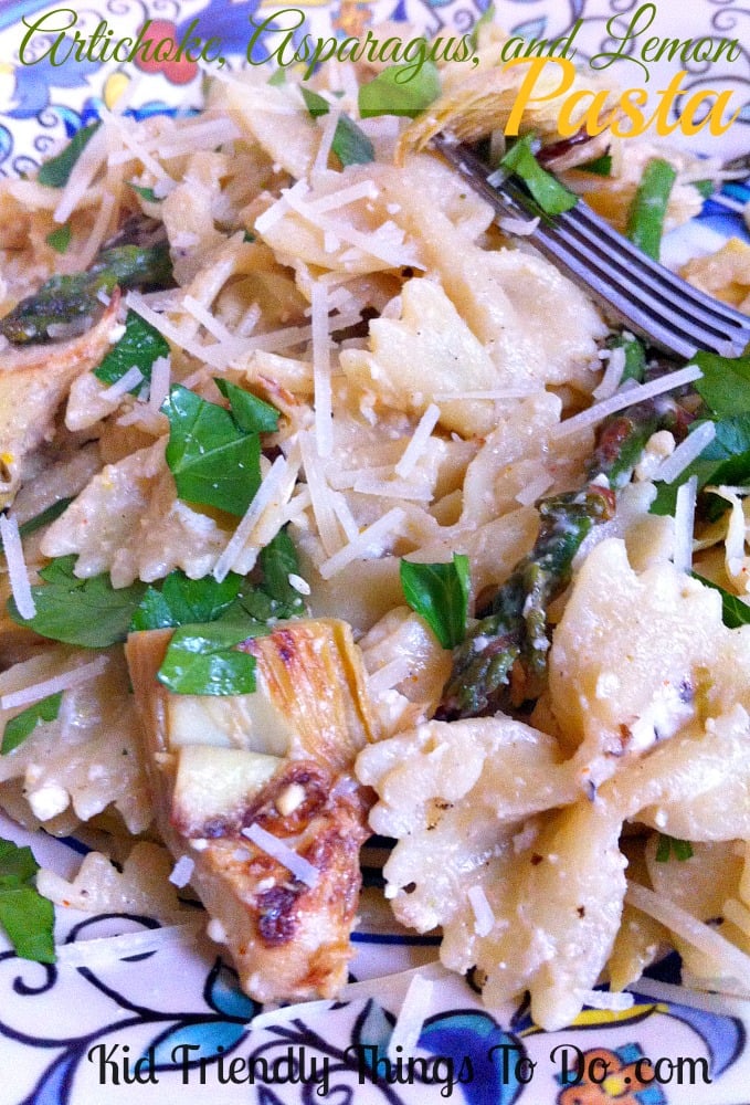 Artichoke, Asparagus, and Lemon Pasta