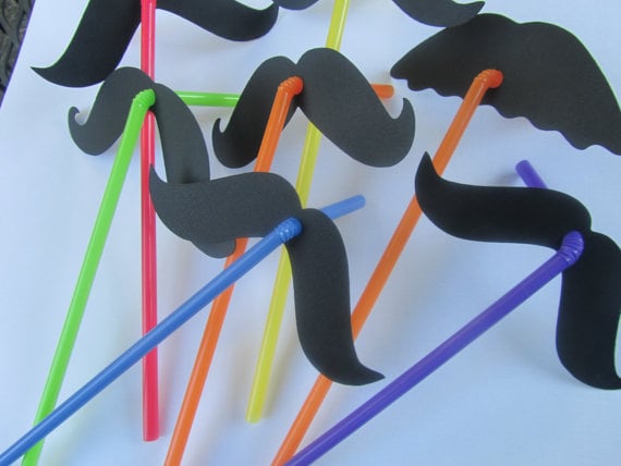 mustache straws