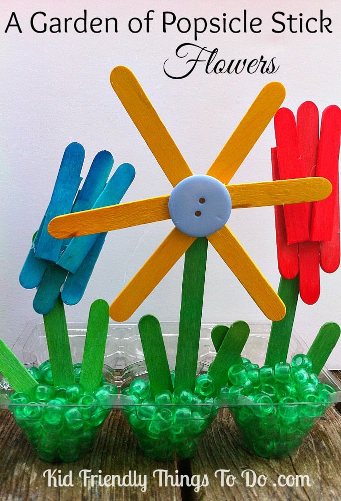A Popsicle Stick Craft - Making A Garden of Flowers