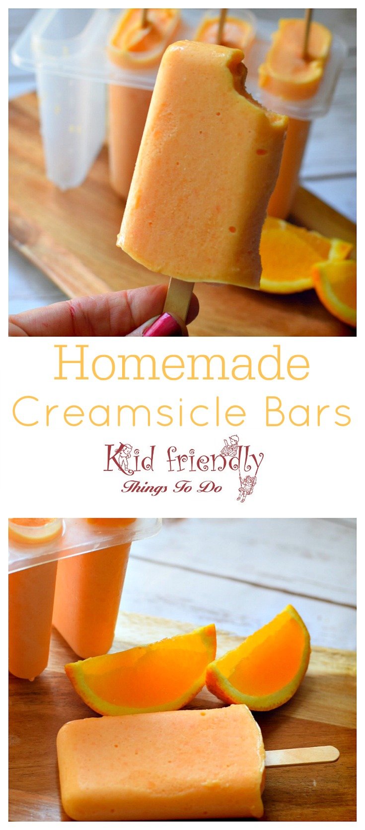 Easy and delicious homemade jello and ice cream creamsicle bars! dreamsicles that the kids can't resist. www.kidfriendlythingstodo.com