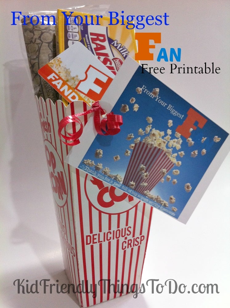 End of Year Teacher Appreciation Printable for Fandango Movie Gift Cards! Pair it with popcorn, and candy! Cute teacher gift!