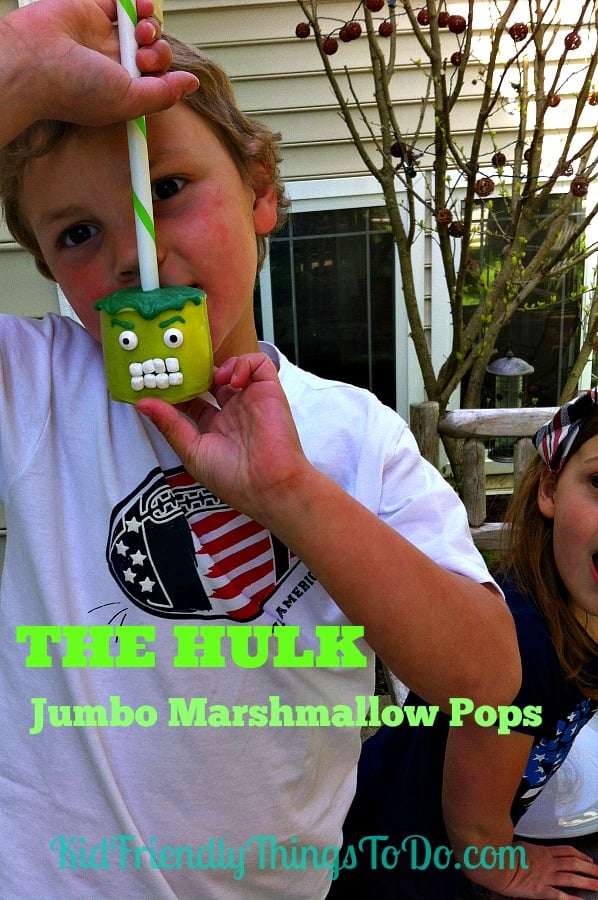 The Hulk Jumbo Marshmallow Pops - perfect for Avengers Parties