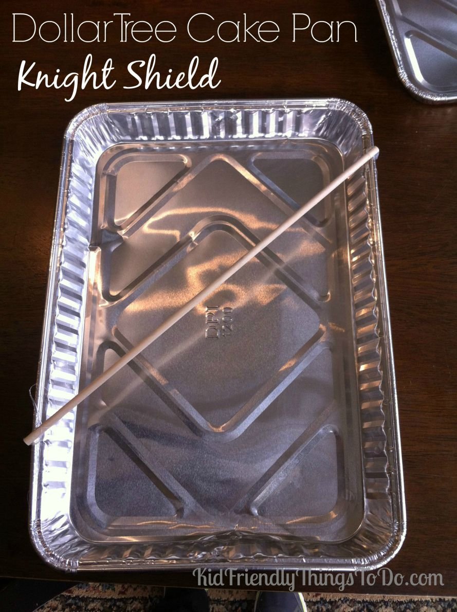 Easy Dollar Tree Cake Pan  Knight Shield Craft! Perfect for a castle, and knight birthday party!