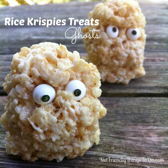Rice Krispies Treats Ghosts - KidFriendlyThingsToDo.com
