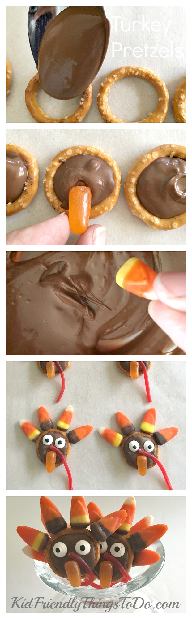 Chocolate Turkey Pretzels - A fun treat for Thanksgiving - KidFriendlyThingsToDo.com