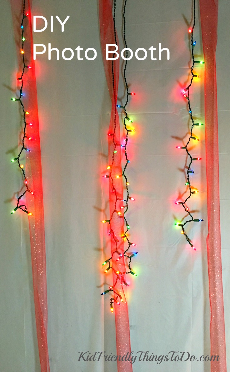 DIY Party Photo Backdrop for New Years, Christmas or anytime! Get supplies at the Dollar Tree! - KidFriendlyThingsToDo.com