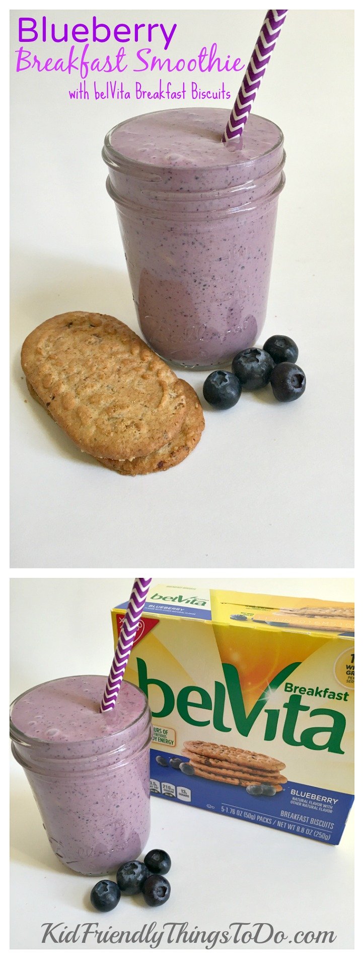 3 absolutely delicious Breakfast Smoothies all made with belVita Breakfast Biscuits! - KidFriendlyThingsToDo.com