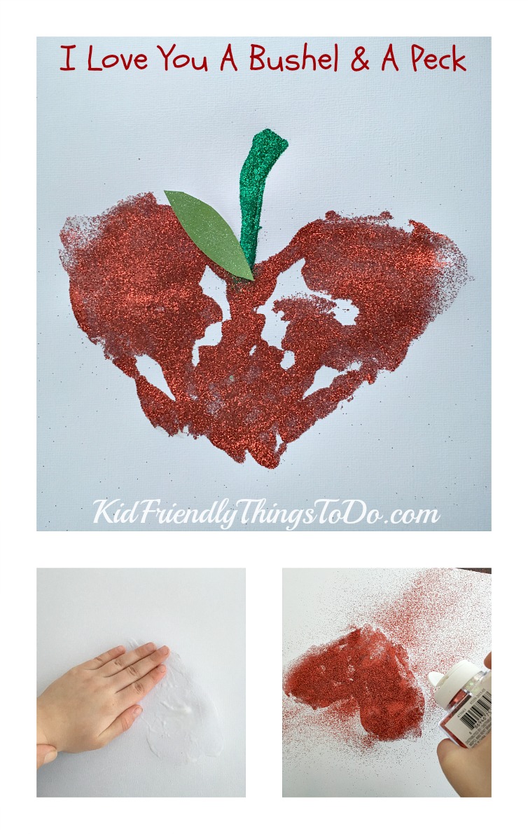 I Love You A Bushel & A Peck Sentimental Handprint Craft - KidFriendlyThingsToDo.com