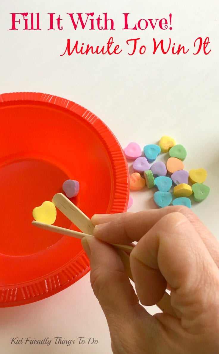 Our Minute To Win It Valentine's Day Party Games! - KidFriendlyThingsToDo.com