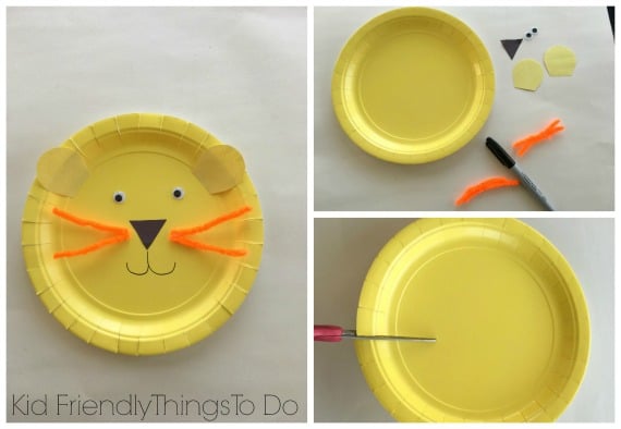 Simple, fun to make, and so adorable Lion Paper Plate craft for kids - KIdFriendlyThingsToDo.com