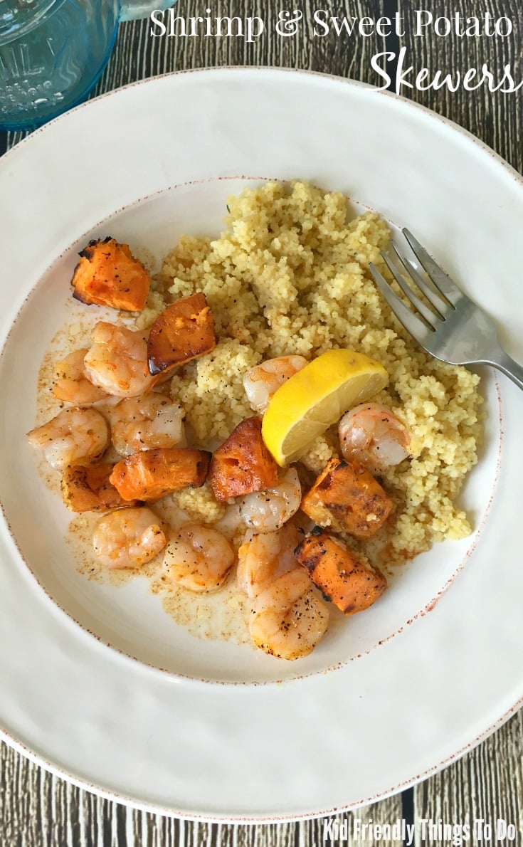 Shrimp & Sweet Potato Skewers Recipe - A delicious and easy recipe for the grill. Great family meal. KidFriendlyThingsToDo.com