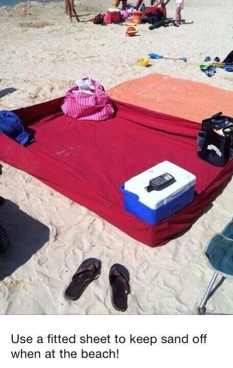 fitted sheet on the beach for baby