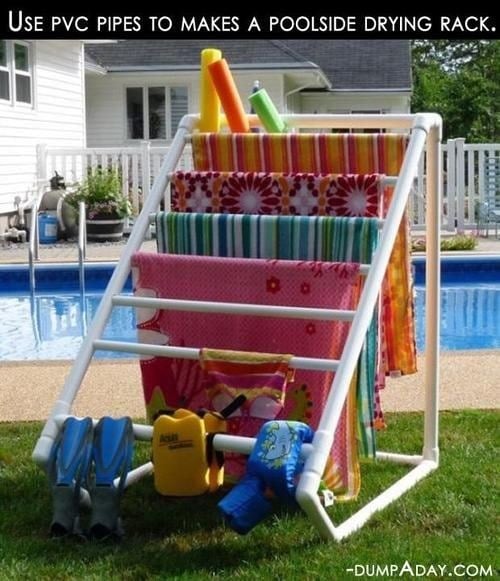 PVC pipe towel drying rack