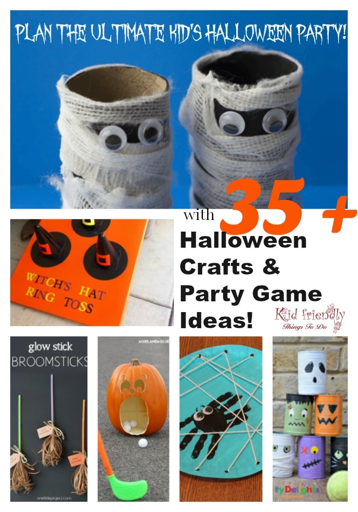 30 + Halloween Crafts and Games for Kids. Great ideas for parties and celebrations - www.kidfriendlythingstodo.com