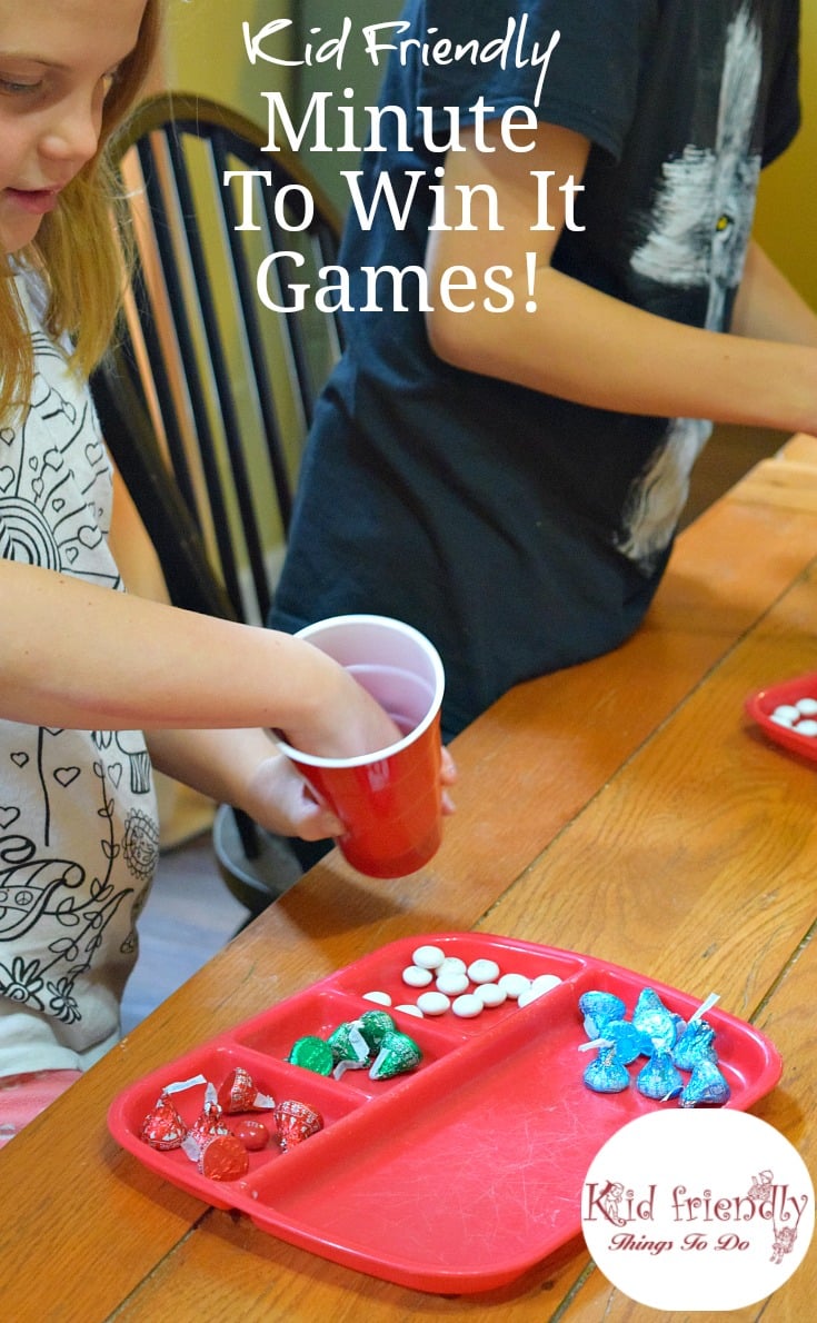Kid Friendly Easy Minute To Win It Games for Your Party - Simple and fun games for your holiday, Christmas, school, or anytime party! www.kidfriendlythingstodo.com