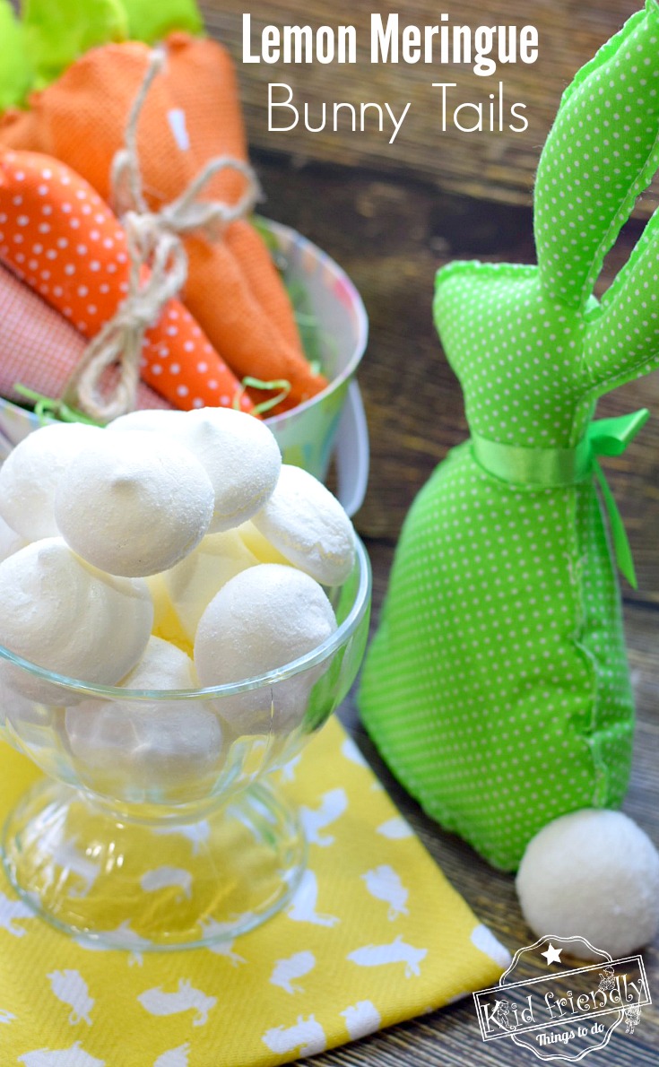 Lemon Meringue Bunny Tail Cookie Recipe for a fun Easter, spring or summer treat! www.kidfriendlythingstodo.com fun food idea for kids