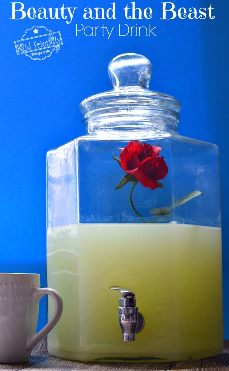 A simple Beauty and the Beast Party Drink Idea! Perfect and easy for your birthday parties - www.kidfriendlythingstodo.com