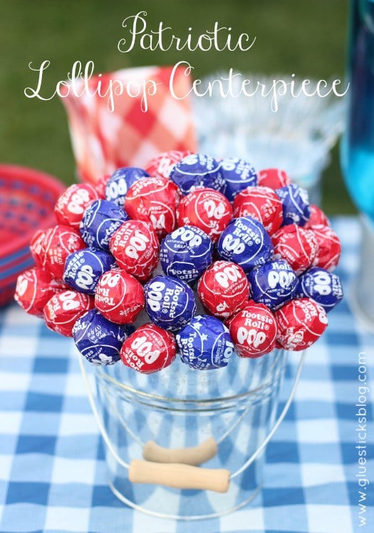 patriotic lollipop centerpiece