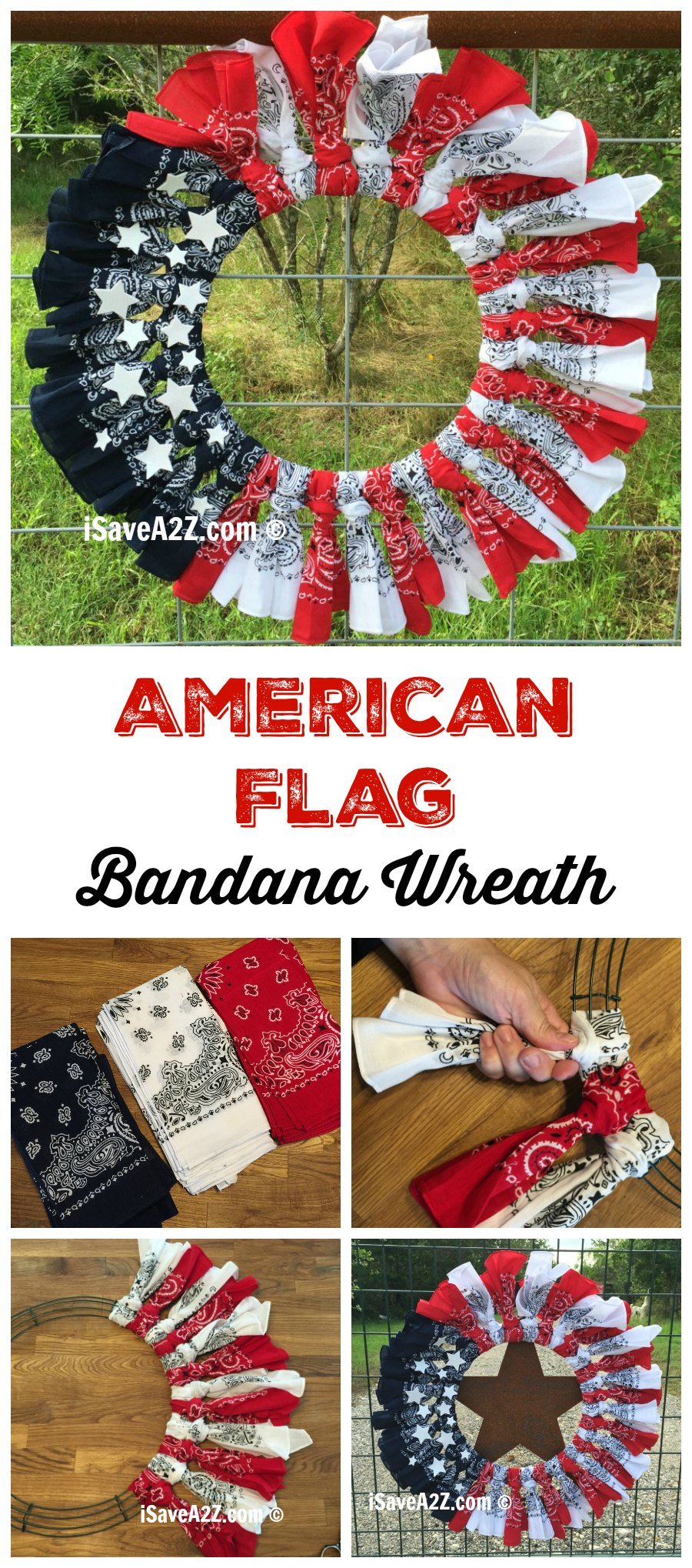 patriotic bandana wreath
