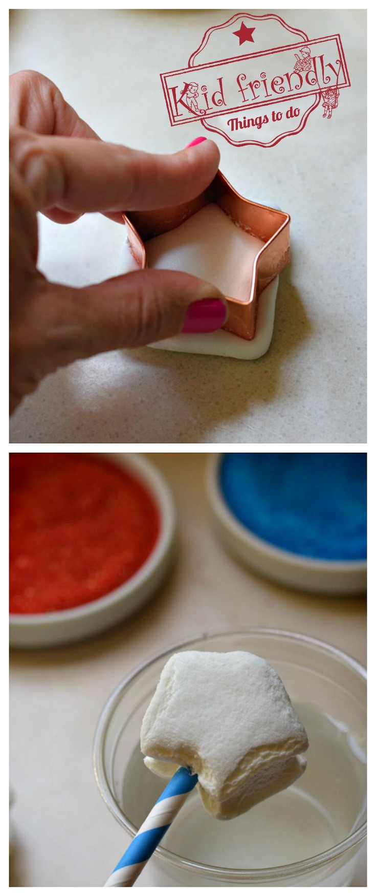 Easy Red, White and Blue Patriotic Star Marshmallow Pops for Kids - Fun Food Treat For summer, Fourth of July, Memorial Day or Labor Day - www.kidfriendlythingstodo.com