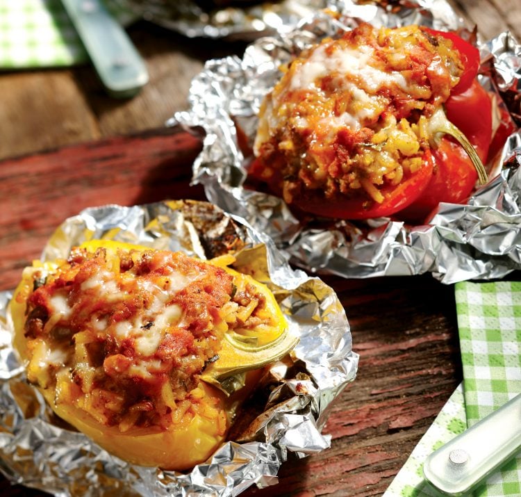 stuffed pepper in a foil packet