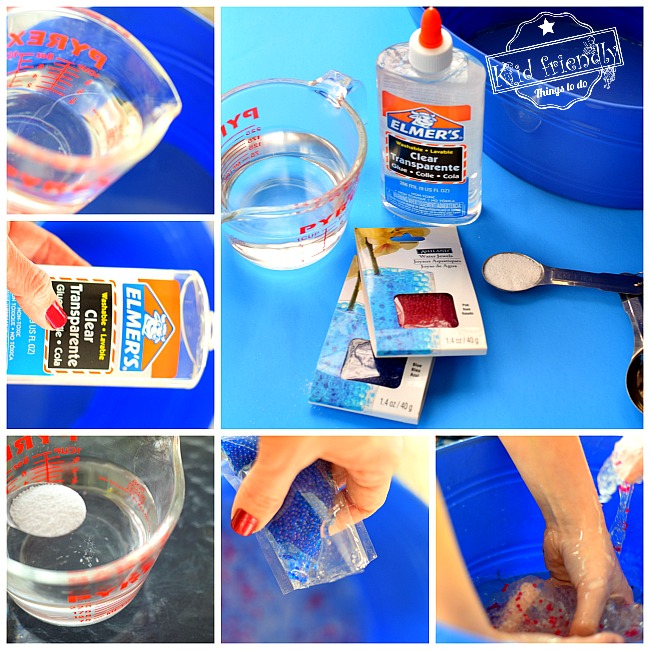 How to Make Homemade Sensory Slime - A Fun and Easy DIY Recipe for Kids - With just 4 simple to find ingredients. www.kidfriendlythingstodo.com