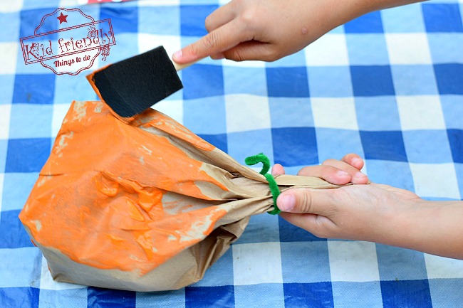 Easy and Fun Paper Bag Pumpkin Craft for Kids to Make - DIY Perfect for preschool or elementary school fall and Halloween crafts - www.kidfriendlythingstodo.com