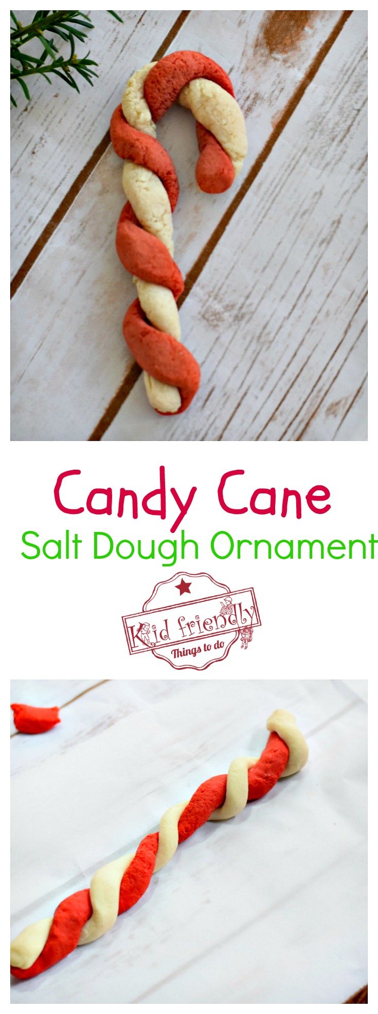 A DIY Melted Snowman and Candy Cane Salt Dough Ornament Idea and Recipe for Christmas with Kids, teens and adults - www.kidfriendlythingstodo.com