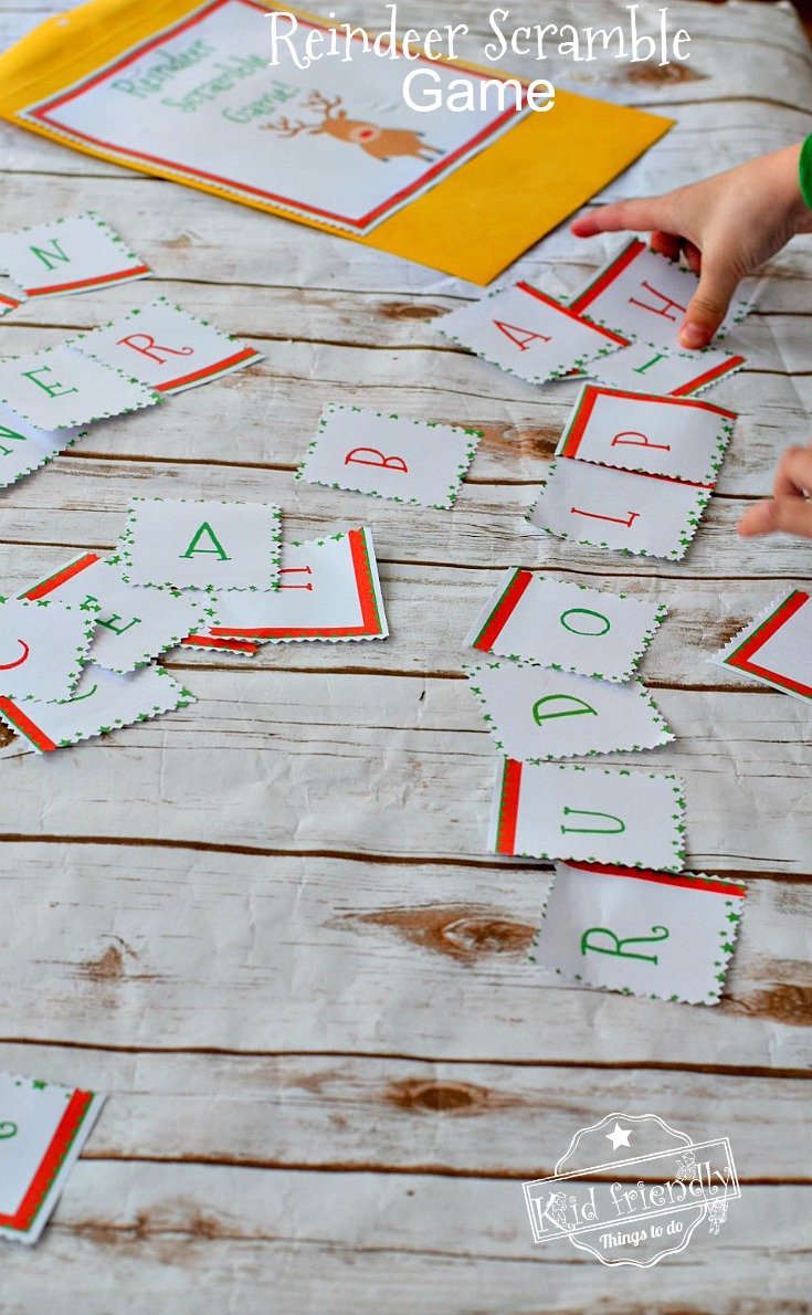 The Reindeer Scramble Game - A Fun Christmas Party Game! - Fun for Classroom, kids, teens and adults. Great family time fun - Plus FREE PRINTABLE www.kidfriendlythingstodo.com