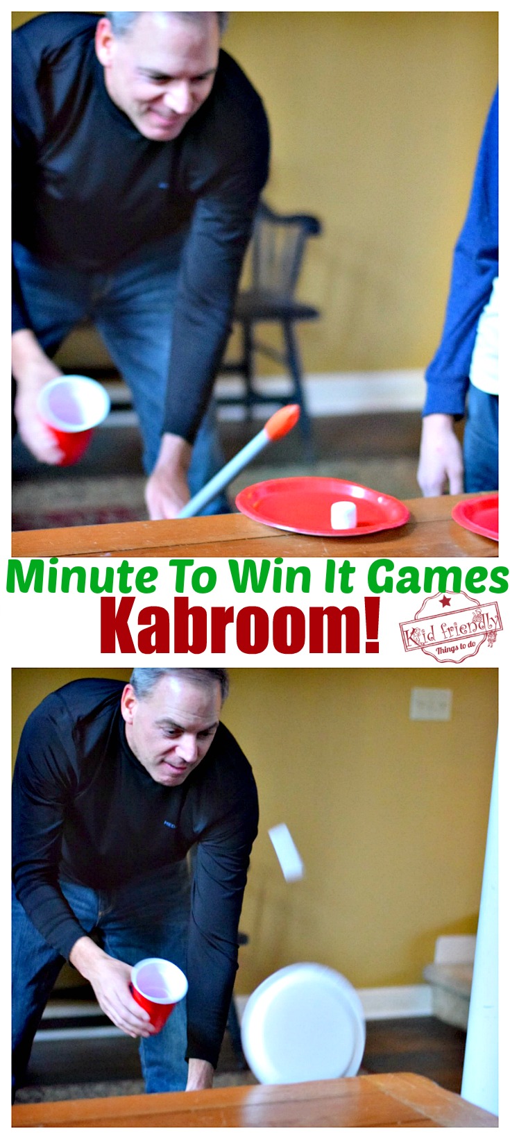 Awesome Minute To Win It Games that are Great for Kids, Teens and Adults - For Your Family Parties! - Perfect for Holiday parties, like Christmas, Thanksgiving, Halloween and even Summer Parties - www.kidfriendlythingstodo.com