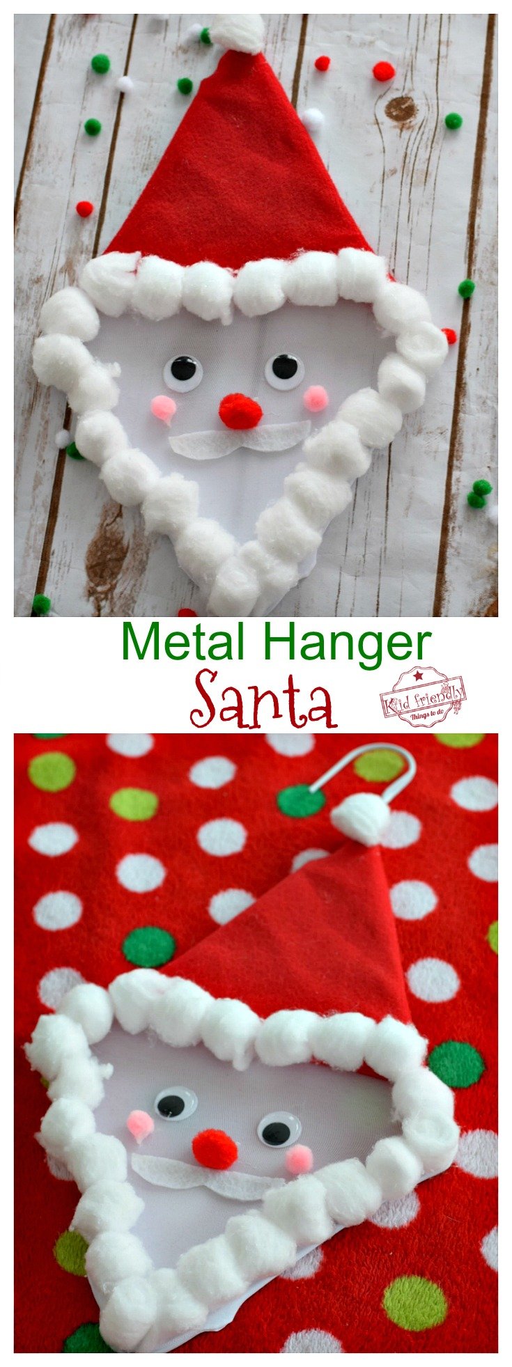 Simple Shape Cotton Ball Santa Craft - Our Kid Things