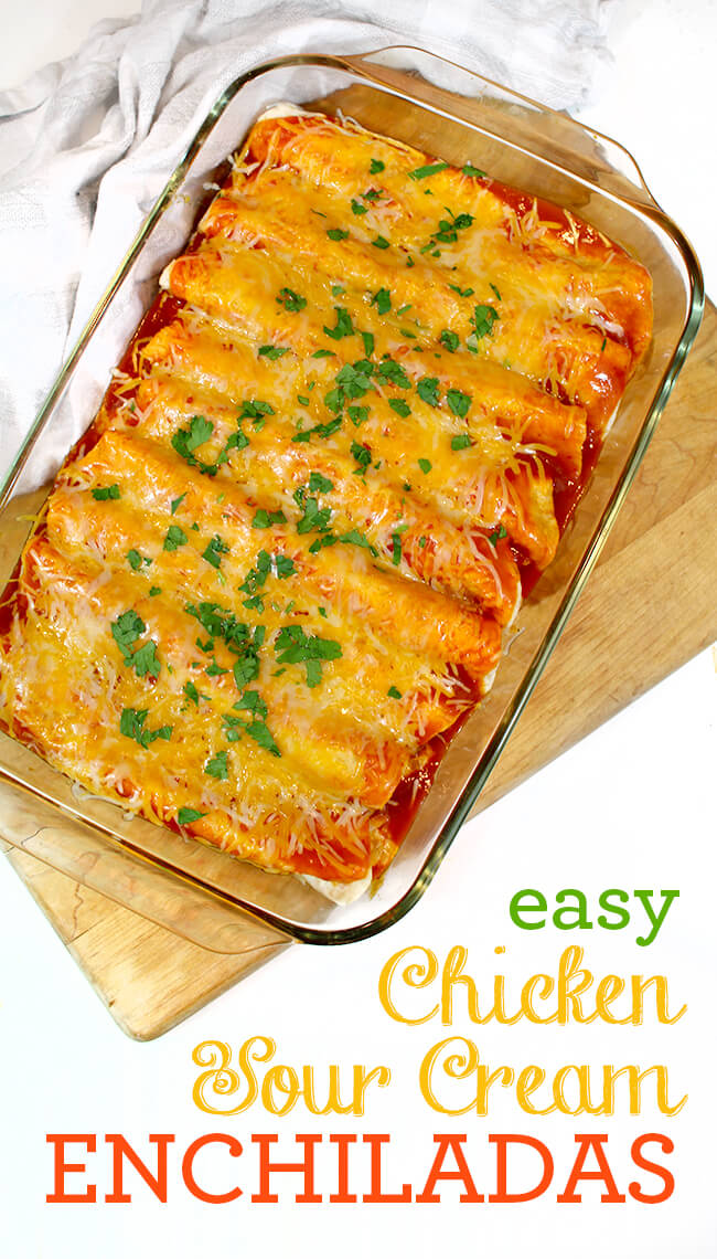 enchilada recipe with sour cream and red sauce