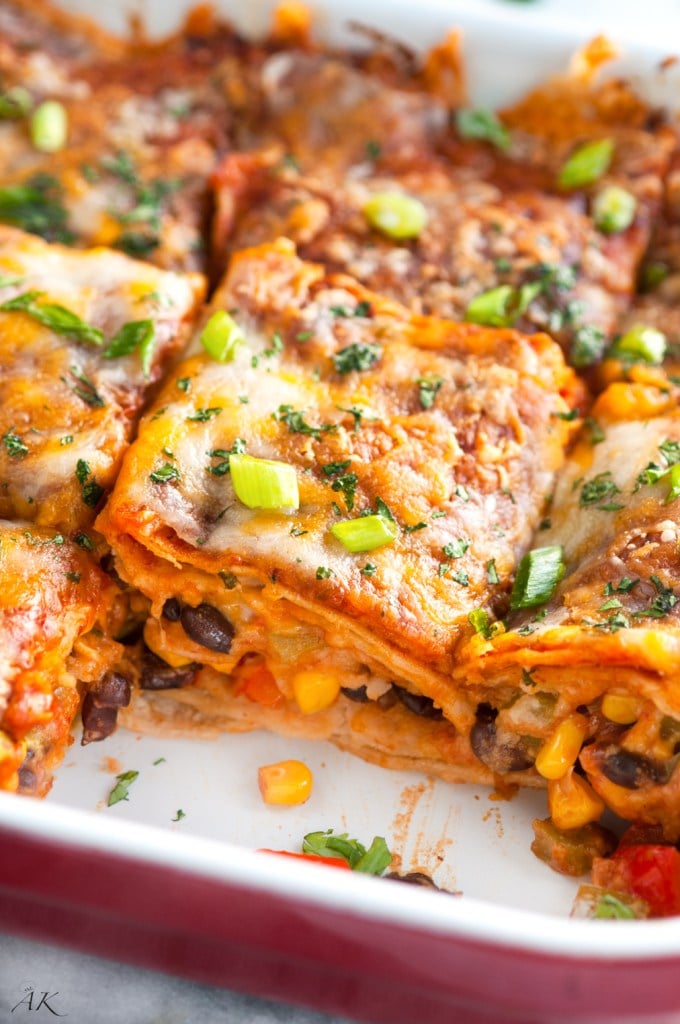 black bean enchilada casserole