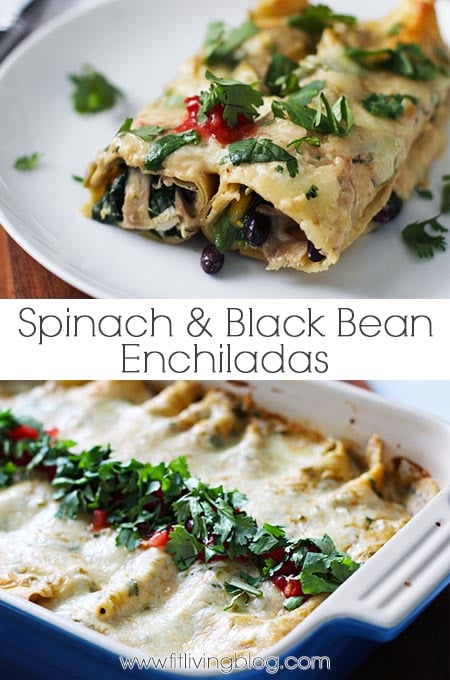 spinach and black bean enchiladas