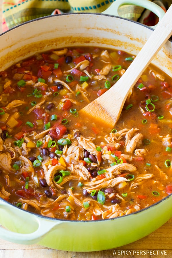 Slow Cooker Chicken Tortilla Soup Recipe - A Spicy Perspective