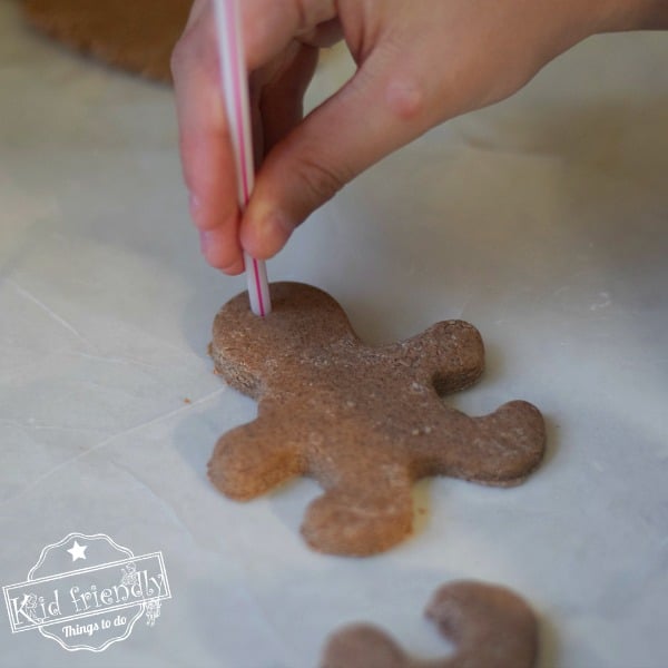 making cinnamon gingerbread ornaments 